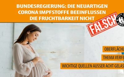 Bundesregierung: Die neuartigen Corona-Impfstoffe beeinflussen die Fruchtbarkeit nicht