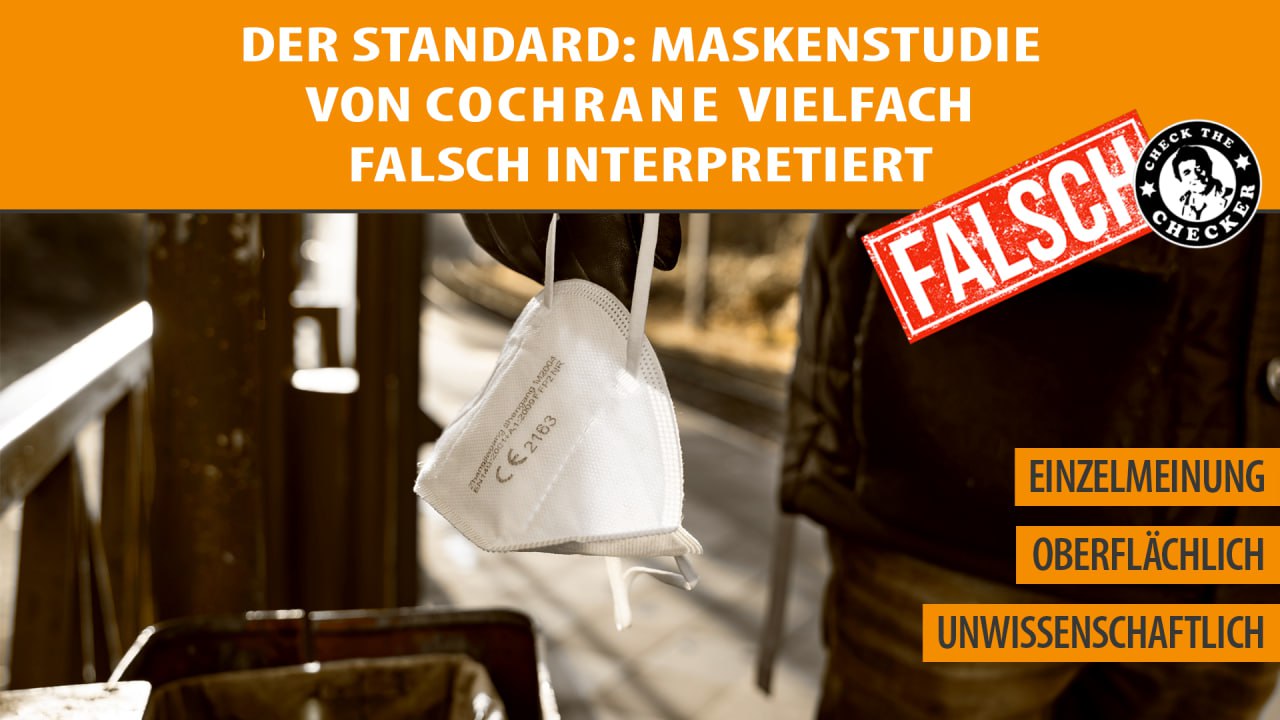 Der Standard: Maskenstudie von Cochrane vielfach falsch interpretiert