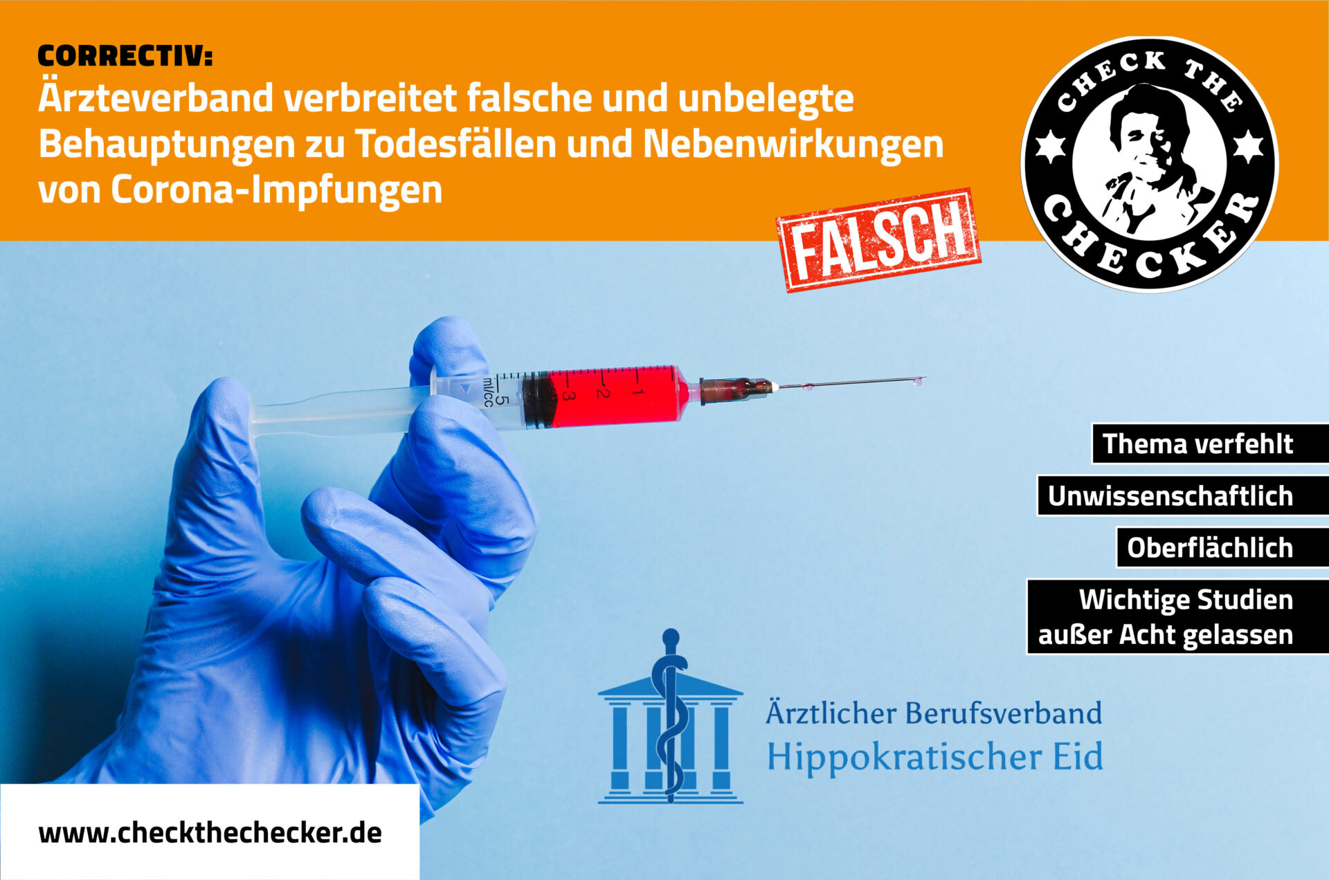 Correctiv: Ärzteverband verbreitet falsche und unbelegte Behauptungen zu Todesfällen und Nebenwirkungen von Corona-Impfungen