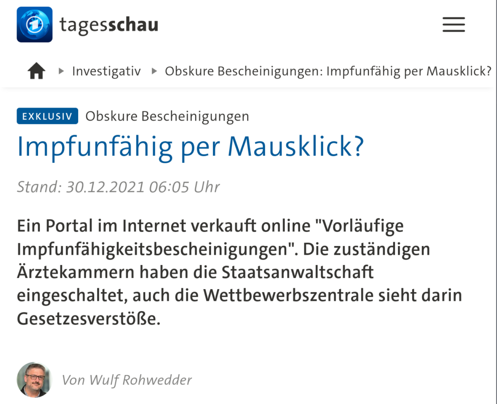 Screenshot tagesschau.de