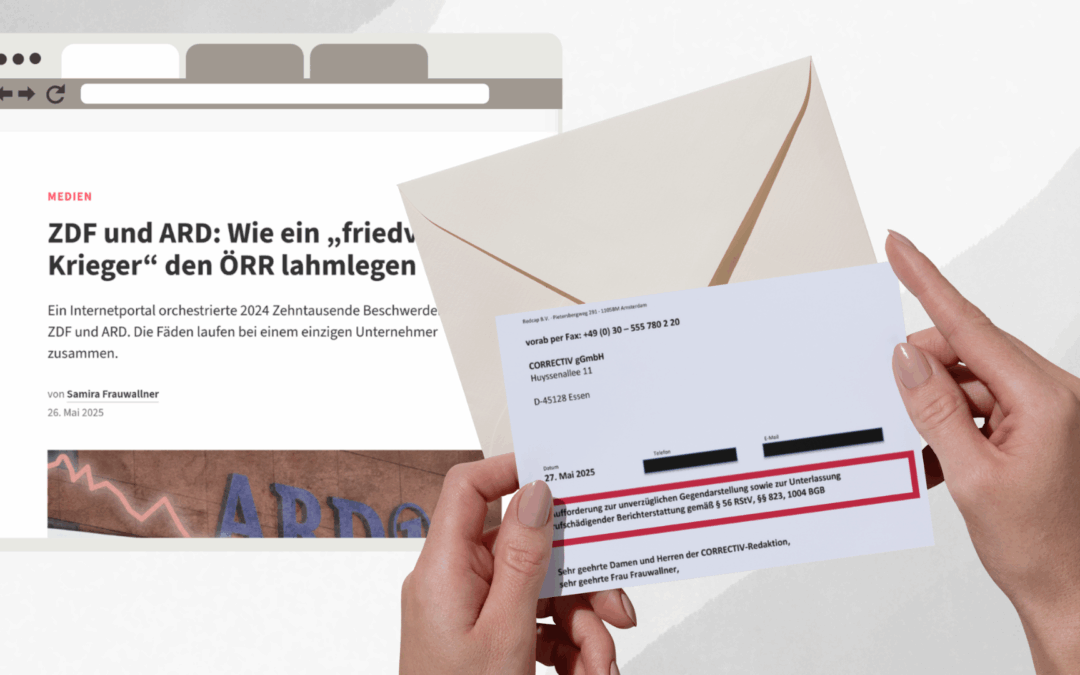 Gegendarstellung und Unterlassungsaufforderung zum Correctiv-Artikel
